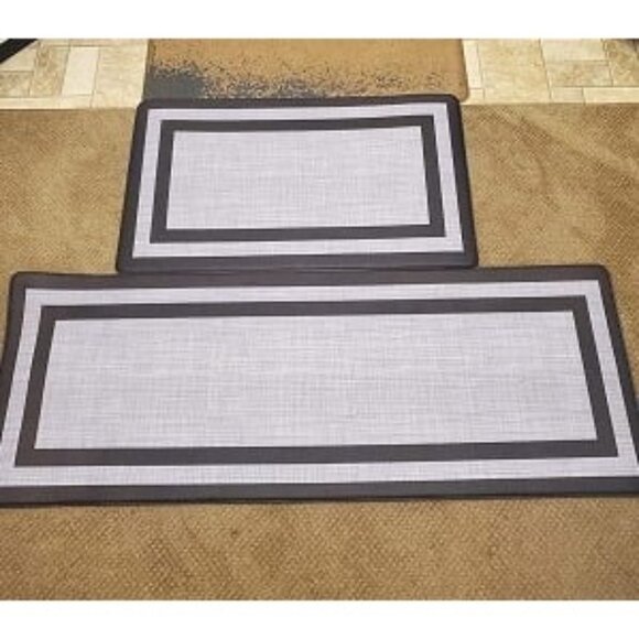 New Kitchen Mat [2 PCS] Cushioned Anti-Fatigue Non-Skid Waterproof Rugs - Picture 1 of 2